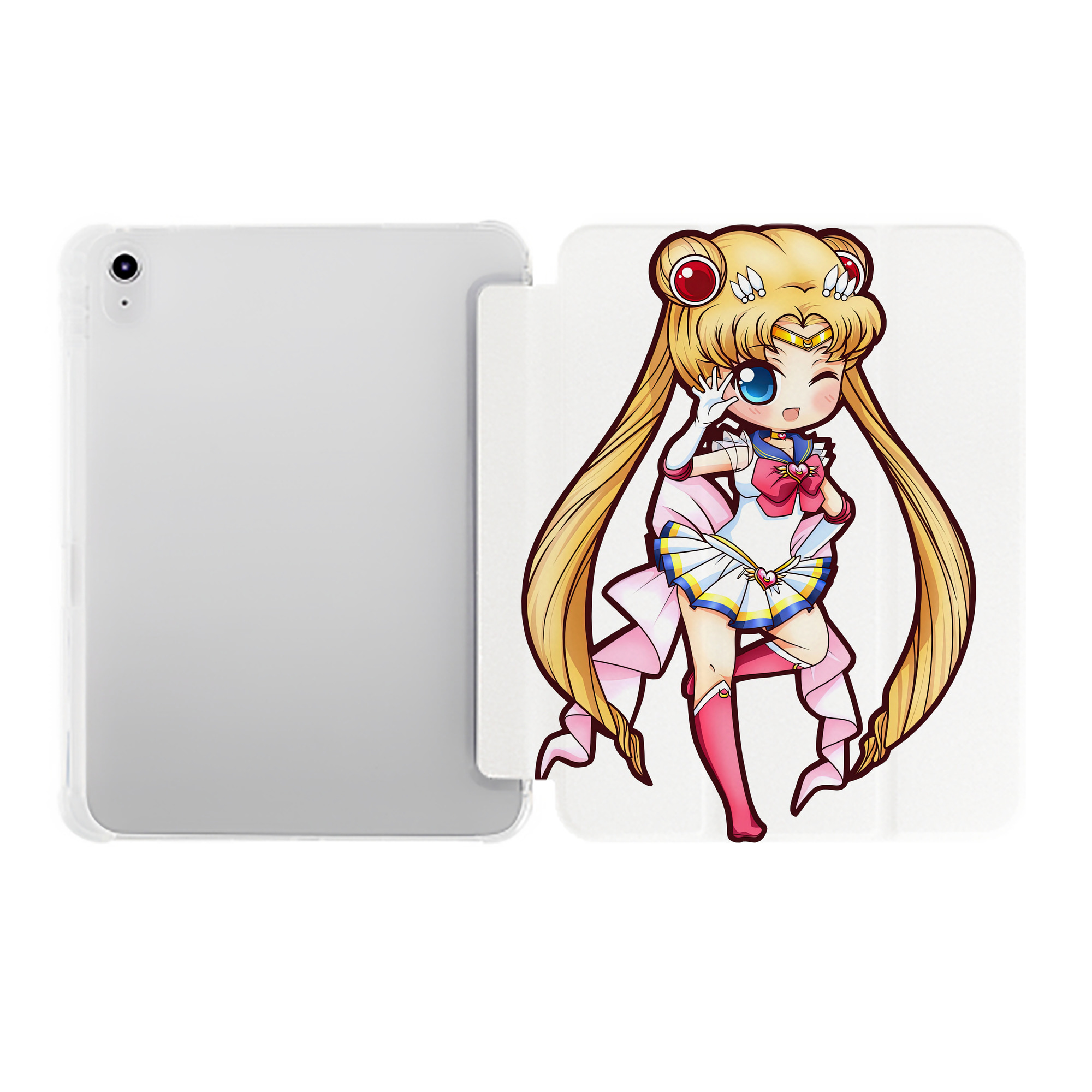 （画像用） 美少女戦士セーラームーン 月野 うさぎ つきの うさぎ Sailor Moon Tsukino Usagi IPad ケース ペン収納付き 三つ折りスタンド PUレザー×シリコン 対応機種9.5/10.5/10.9インチ